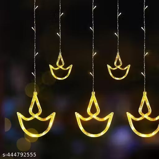 EXOSMART 3 Meter 12 Diyas Curtain Led Festive LED Lights,
