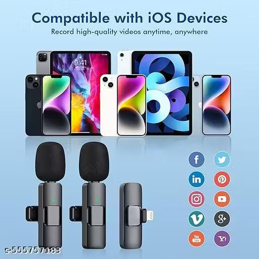 EXOSMART Dual Wireless Microphone for YouTube, Vlogging, Wireless Mic, Wireless Microphone