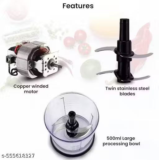 EXOSMART Electric Food Processor  Hand Blender with 230W Power