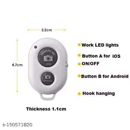 EXOSMART Wireless Bluetooth Shutter Remote Control.