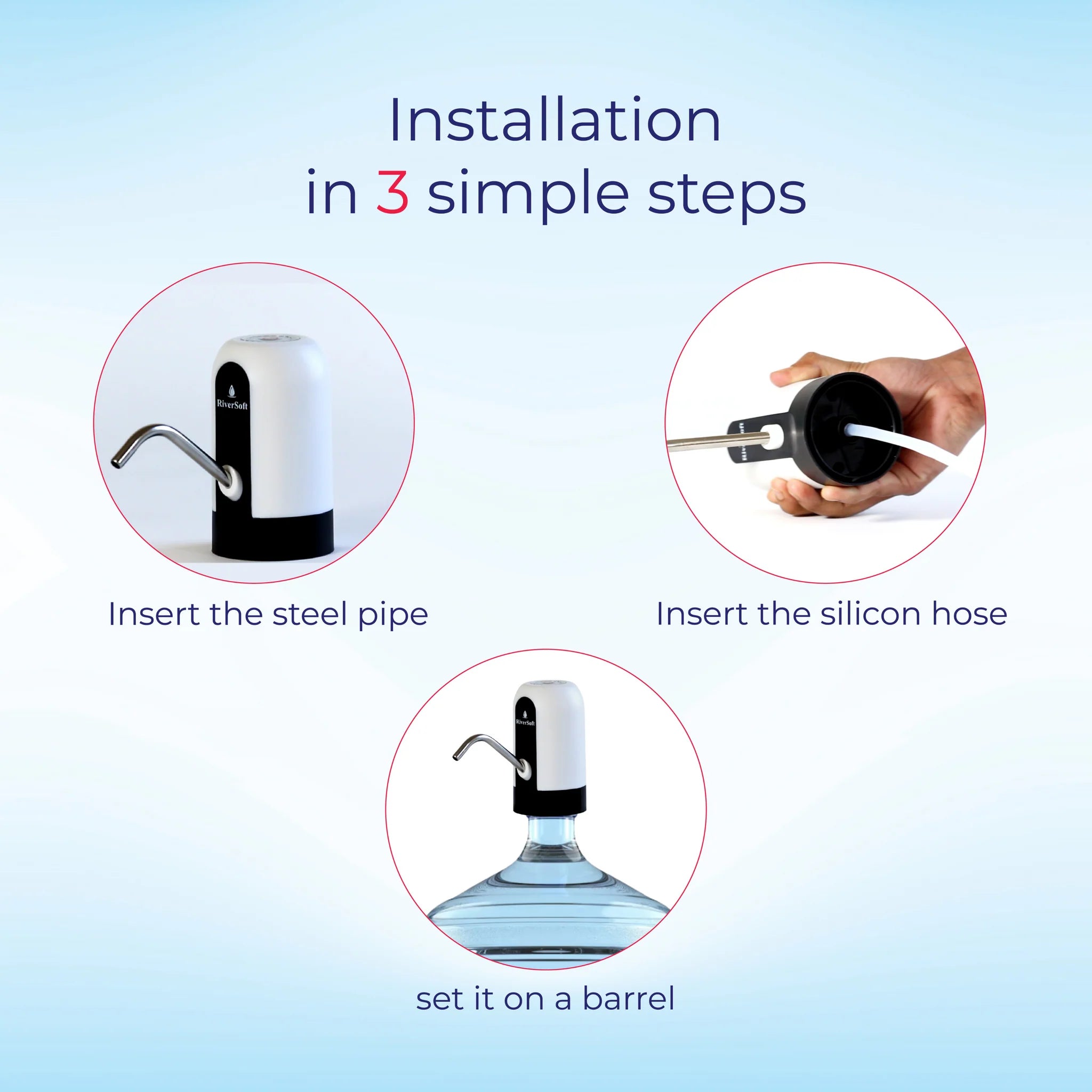 EXOSMART Automatic Rechargeable Water Dispenser Pump for 20 Litre Water Bottle