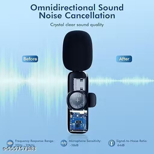 EXOSMART Dual Wireless Microphone for YouTube, Vlogging, Wireless Mic, Wireless Microphone