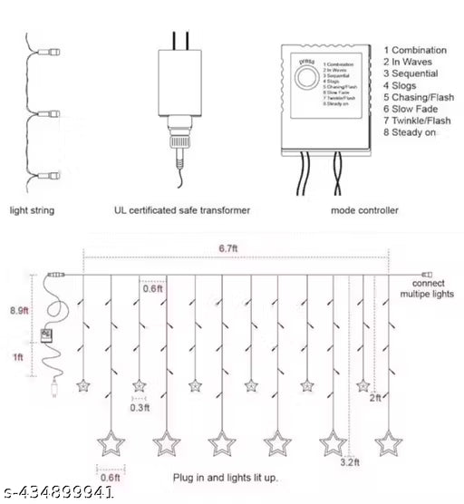 EXOSMART Real Om Swastik 6+6 Curtain Series LED Lights.