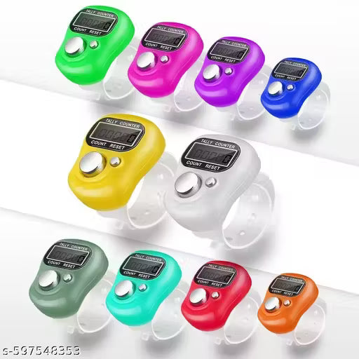 (BUY 1GET 1 FREE) EXOSMART Jaap/Japa Digital Finger Counting Machine (Multi-color), Digital Tally Counter (Pack of 2)