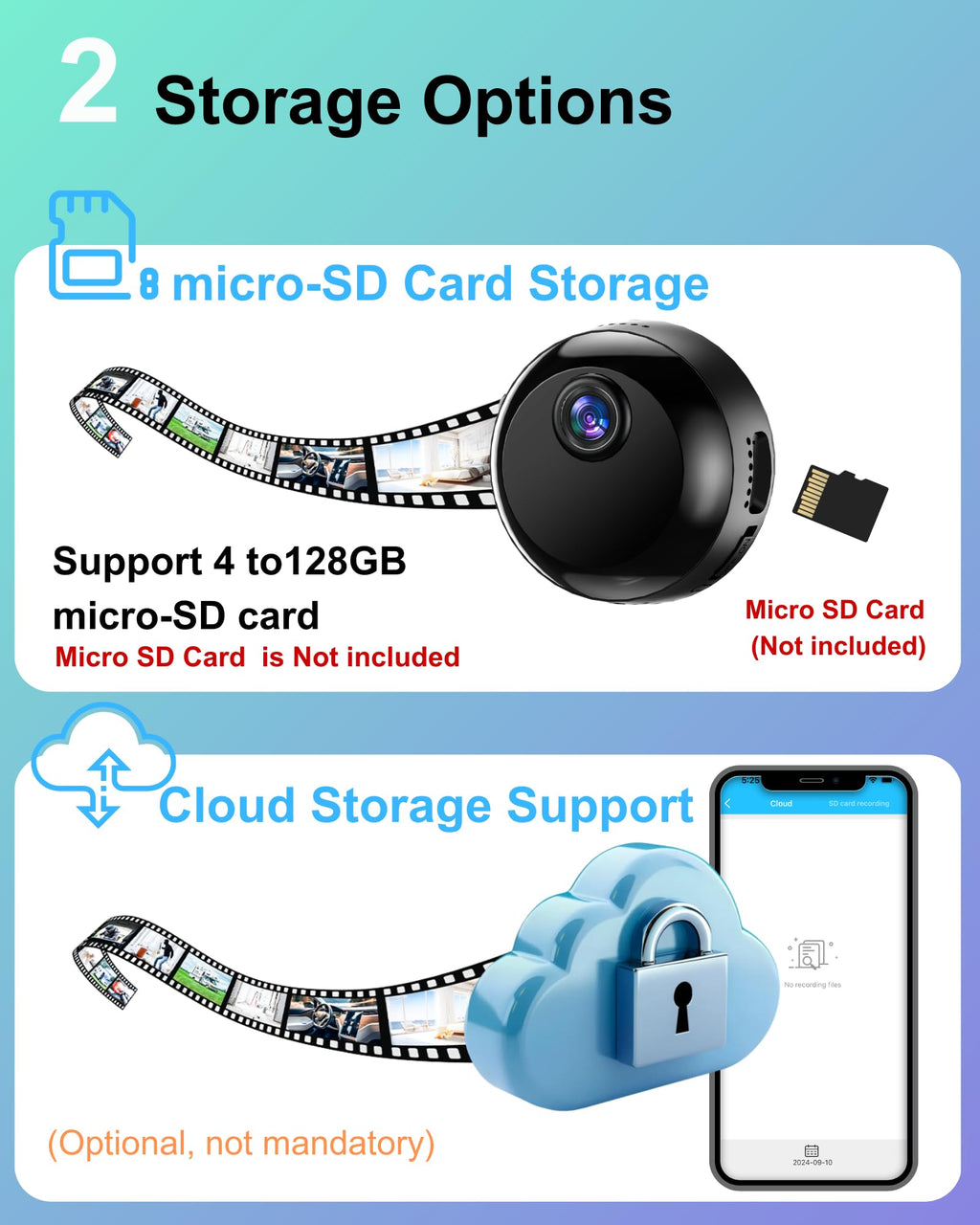 (BUY 1 GET 1 FREE) EXOSMART Mini Camera Wireless 1080P, Wi-Fi Hidden Camera for Indoor Security, Monitoring, Motion Detection & Night Vision