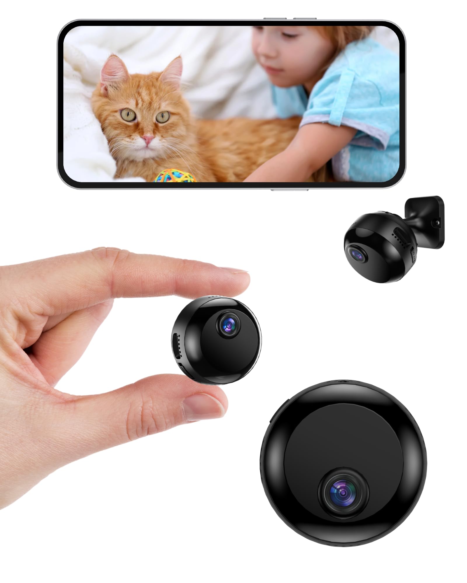 (BUY 1 GET 1 FREE) EXOSMART Mini Camera Wireless 1080P, Wi-Fi Hidden Camera for Indoor Security, Monitoring, Motion Detection & Night Vision